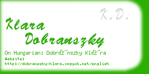 klara dobranszky business card